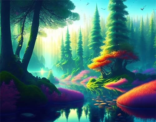 Puzzle für Erwachsene 120 Teile schwer schwierig herausfordernde Jigsaw Puzzle 120 Teile, Kreative Unterhaltung Klassische Puzzles Erwachsene, Home Dekor Puzzles Märchenland Grüner Baum von Tainrun