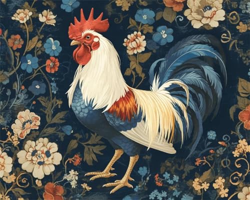 Puzzle für Erwachsene 120 Teile schwer schwierig herausfordernde Jigsaw Puzzle 120 Teile, Kreative Unterhaltung Klassische Puzzles Erwachsene, Home Dekor Puzzles Tierischer Hahn Blumen von Tainrun