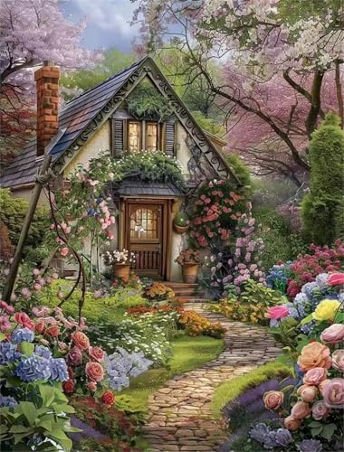 Puzzle für Erwachsene 1200 Teile schwer schwierig herausfordernde Jigsaw Puzzle 1200 Teile, Kreative Unterhaltung Klassische Puzzles Erwachsene, Home Dekor Puzzles Haus mit Gartenblick von Tainrun