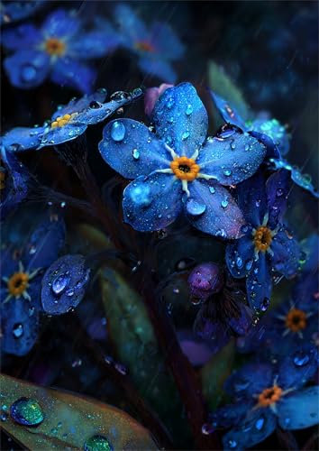 Puzzle für Erwachsene 200 Teile schwer schwierig herausfordernde Jigsaw Puzzle 200 Teile, Kreative Unterhaltung Klassische Puzzles Erwachsene, Home Dekor Puzzles Lila Blume Regentropfen von Tainrun