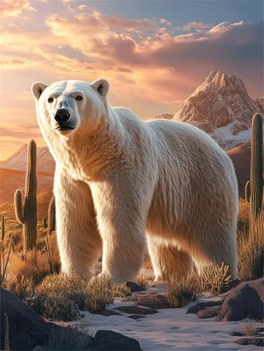 Puzzle für Erwachsene 2000 Teile schwer schwierig herausfordernde Jigsaw Puzzle 2000 Teile, Kreative Unterhaltung Klassische Puzzles Erwachsene, Home Dekor Puzzles Bären-Wüsten-Berge von Tainrun