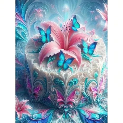 Puzzle für Erwachsene 2000 Teile schwer schwierig herausfordernde Jigsaw Puzzle 2000 Teile, Kreative Unterhaltung Klassische Puzzles Erwachsene, Home Dekor Puzzles Schmetterlings-Lilien-Torte von Tainrun