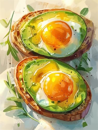 Puzzle für Erwachsene 30 Teile schwer schwierig herausfordernde Jigsaw Puzzle 30 Teile, Kreative Unterhaltung Klassische Puzzles Erwachsene, Home Dekor Puzzles Avocado Food Eier von Tainrun