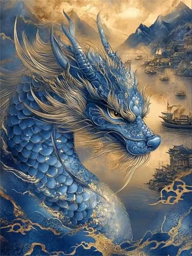 Puzzle für Erwachsene 30 Teile schwer schwierig herausfordernde Jigsaw Puzzle 30 Teile, Kreative Unterhaltung Klassische Puzzles Erwachsene, Home Dekor Puzzles Blauer Animationsdrache von Tainrun