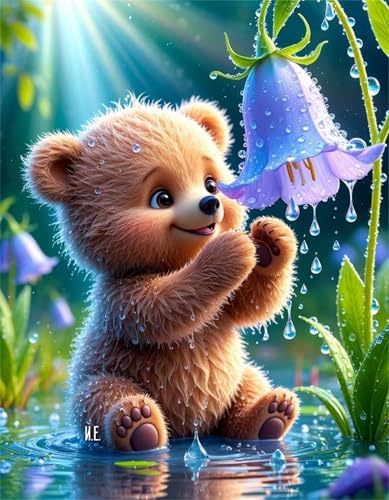 Puzzle für Erwachsene 30 Teile schwer schwierig herausfordernde Jigsaw Puzzle 30 Teile, Kreative Unterhaltung Klassische Puzzles Erwachsene, Home Dekor Puzzles Der Braunbär Bach von Tainrun