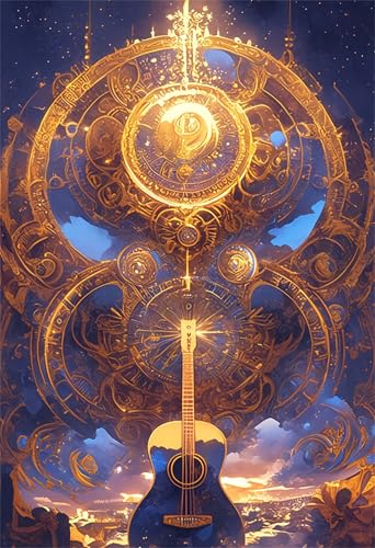 Puzzle für Erwachsene 30 Teile schwer schwierig herausfordernde Jigsaw Puzzle 30 Teile, Kreative Unterhaltung Klassische Puzzles Erwachsene, Home Dekor Puzzles Gitarre Musikalische Dimension von Tainrun