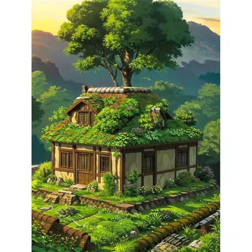 Puzzle für Erwachsene 30 Teile schwer schwierig herausfordernde Jigsaw Puzzle 30 Teile, Kreative Unterhaltung Klassische Puzzles Erwachsene, Home Dekor Puzzles Grüner Hausbaum von Tainrun