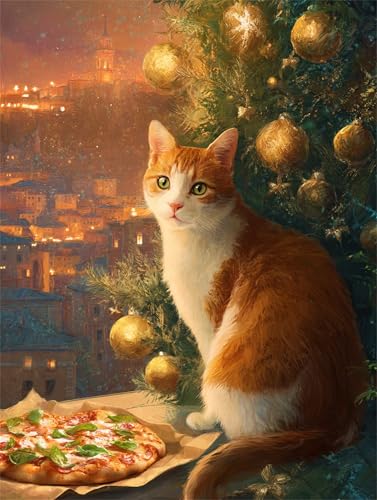 Puzzle für Erwachsene 300 Teile schwer schwierig herausfordernde Jigsaw Puzzle 300 Teile, Kreative Unterhaltung Klassische Puzzles Erwachsene, Home Dekor Puzzles Orange Cat Stadt von Tainrun