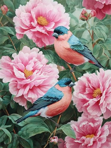 Puzzle für Erwachsene 300 Teile schwer schwierig herausfordernde Jigsaw Puzzle 300 Teile, Kreative Unterhaltung Klassische Puzzles Erwachsene, Home Dekor Puzzles Pfingstrose Vögel Frühling von Tainrun