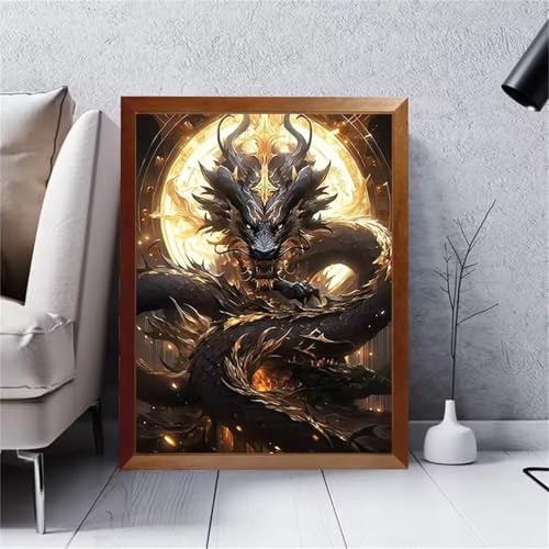 Puzzle für Erwachsene 300 Teile schwer schwierig herausfordernde Jigsaw Puzzle 300 Teile, Kreative Unterhaltung Klassische Puzzles Erwachsene, Home Dekor Puzzles Schwarzer Tierdrache von Tainrun