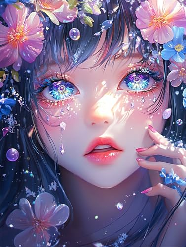 Puzzle für Erwachsene 500 Teile schwer schwierig herausfordernde Jigsaw Puzzle 500 Teile, Kreative Unterhaltung Klassische Puzzles Erwachsene, Home Dekor Puzzles Anime Mädchen Blume von Tainrun