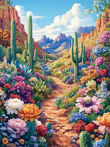 Puzzle für Erwachsene 500 Teile schwer schwierig herausfordernde Jigsaw Puzzle 500 Teile, Kreative Unterhaltung Klassische Puzzles Erwachsene, Home Dekor Puzzles Blume Kaktus Berg von Tainrun