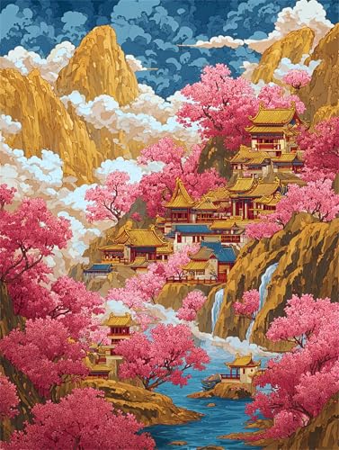 Puzzle für Erwachsene 500 Teile schwer schwierig herausfordernde Jigsaw Puzzle 500 Teile, Kreative Unterhaltung Klassische Puzzles Erwachsene, Home Dekor Puzzles Chinesische Berglandschaft von Tainrun