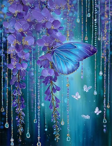 Puzzle für Erwachsene 500 Teile schwer schwierig herausfordernde Jigsaw Puzzle 500 Teile, Kreative Unterhaltung Klassische Puzzles Erwachsene, Home Dekor Puzzles Schmetterling Lila Blume von Tainrun