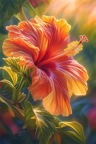 Puzzle für Erwachsene 500 Teile schwer schwierig herausfordernde Jigsaw Puzzle 500 Teile, Kreative Unterhaltung Klassische Puzzles Erwachsene, Home Dekor Puzzles Sonnenlicht Hibiskusblüte von Tainrun