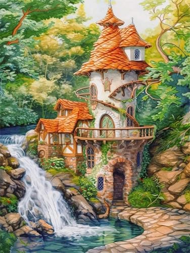 Puzzle für Erwachsene 700 Teile schwer schwierig herausfordernde Jigsaw Puzzle 700 Teile, Kreative Unterhaltung Klassische Puzzles Erwachsene, Home Dekor Puzzles Bachufer Haus Teich von Tainrun