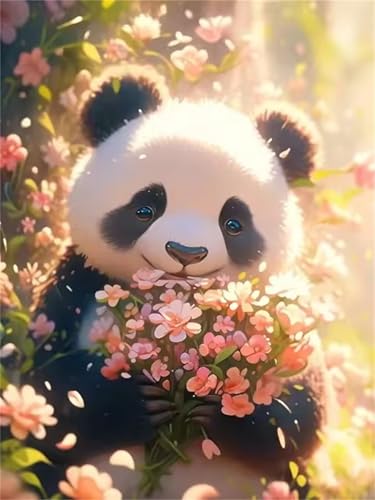 Puzzle für Erwachsene 700 Teile schwer schwierig herausfordernde Jigsaw Puzzle 700 Teile, Kreative Unterhaltung Klassische Puzzles Erwachsene, Home Dekor Puzzles Blumenstrauß Panda von Tainrun