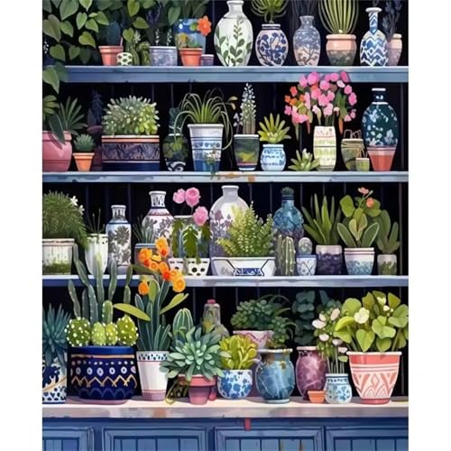 Puzzle für Erwachsene 90 Teile schwer schwierig herausfordernde Jigsaw Puzzle 90 Teile, Kreative Unterhaltung Klassische Puzzles Erwachsene, Home Dekor Puzzles Grünes Pflanzenregal von Tainrun