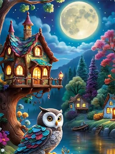 Puzzle für Erwachsene 90 Teile schwer schwierig herausfordernde Jigsaw Puzzle 90 Teile, Kreative Unterhaltung Klassische Puzzles Erwachsene, Home Dekor Puzzles Märchenhafte Dschungeleule von Tainrun