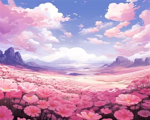 Rosa Landschaft Jigsaw Puzzles for Adults 120 Jigsaw Puzzles Adults,120 Pieces Puzzle Educational Challenge Toy Games Beautiful Home Decoration Puzzle von Tainrun
