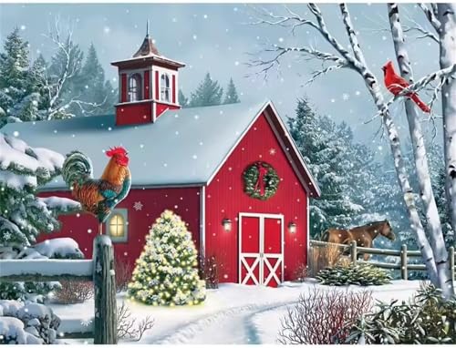 Rotes Haus Winter Jigsaw Puzzles for Adults 200 Jigsaw Puzzles Adults,200 Pieces Puzzle Educational Challenge Toy Games Beautiful Home Decoration Puzzle von Tainrun