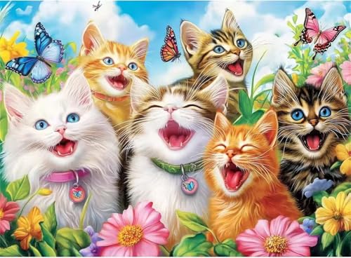 Schmetterling Katze Jigsaw Puzzles for Adults 1500 Jigsaw Puzzles Adults,1500 Pieces Puzzle Educational Challenge Toy Games Beautiful Home Decoration Puzzle von Tainrun