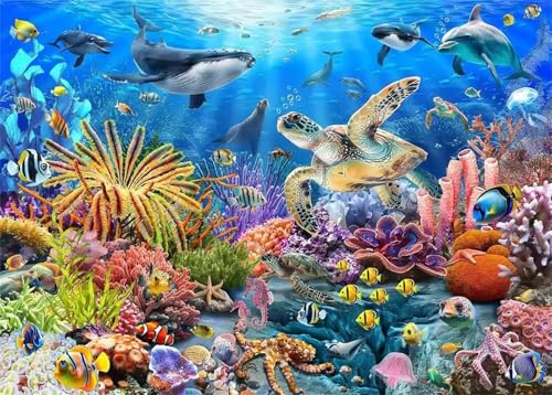 Tiere dem Blauen Meer Jigsaw Puzzles for Adults 300 Jigsaw Puzzles Adults,300 Pieces Puzzle Educational Challenge Toy Games Beautiful Home Decoration Puzzle von Tainrun