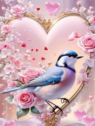 Vögel Rosa Herz Jigsaw Puzzles for Adults 120 Jigsaw Puzzles Adults,120 Pieces Puzzle Educational Challenge Toy Games Beautiful Home Decoration Puzzle von Tainrun