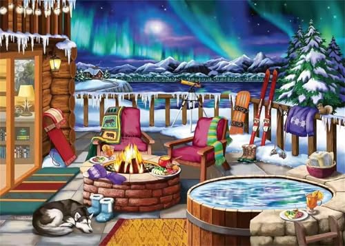 Winter-Aurora Jigsaw Puzzles for Adults 200 Jigsaw Puzzles Adults,200 Pieces Puzzle Educational Challenge Toy Games Beautiful Home Decoration Puzzle von Tainrun