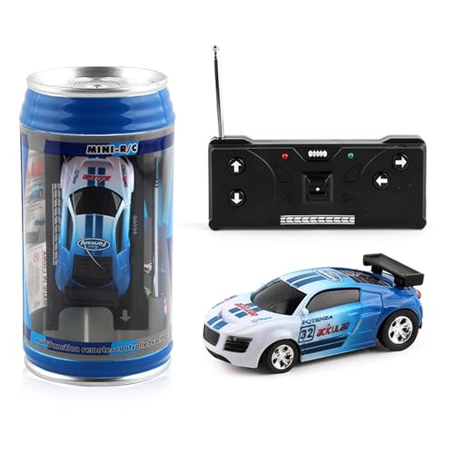 Tainrunse 1 Set Mini Ferngesteuertes Auto mit Roadblocks Cola Dosen Design Mini RC Auto, Kreative Simulation Rennwagen Spielzeug Kinder Mini Drift Auto Schwarz & Blau Tainrunse 1 Set Mini Ferngesteuertes Auto mit Roadblocks Cola Dosen Design Mini RC Auto, Kreative Simulation Rennwagen Spielzeug Kinder Mini Drift Auto Schwarz & Blau von Tainrunse