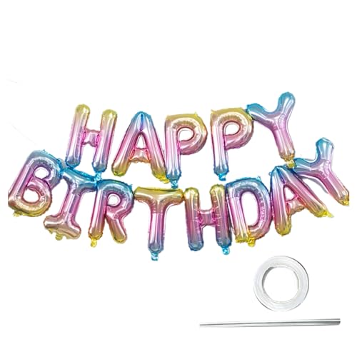 Tainrunse Buchstaben, Luftballons, Banner, Partygeschenke, Happy Birthday, Luftballons, Banner, kein Luftlecks, Farbverlauf von Tainrunse