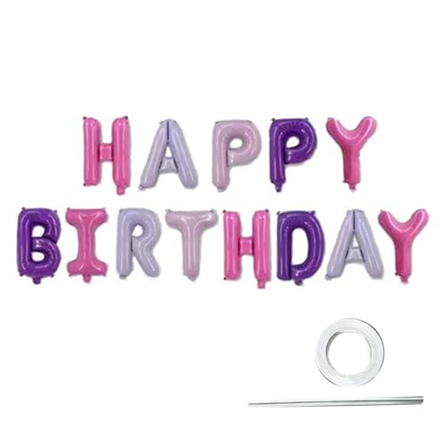 Tainrunse Buchstaben, Luftballons, Banner, Partygeschenke, Happy Birthday, Luftballons, Banner, keine Luftlecks, Lila von Tainrunse