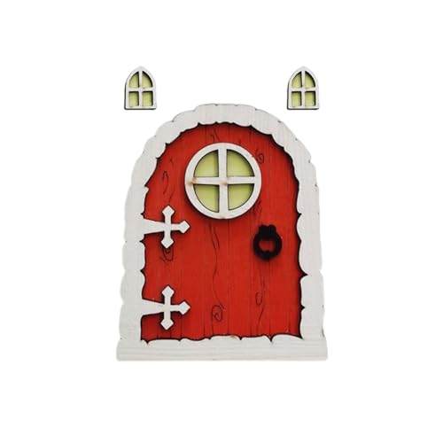 Tainrunse Fairy Door Simulation Doll House Mini Door Window Decorative Adorable D von Tainrunse