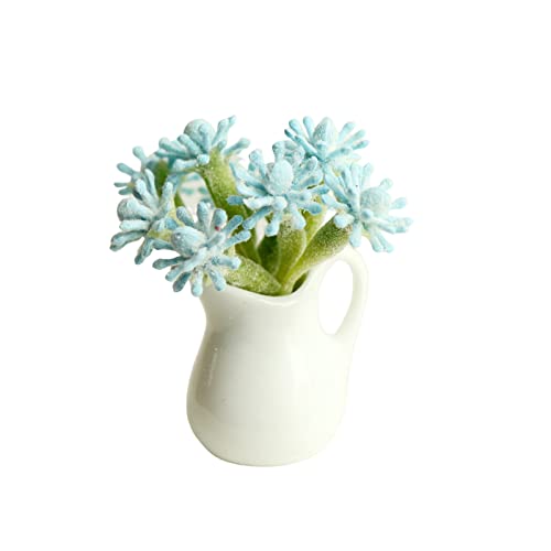 Tainrunse Miniatur Blume Topf Blume Pflanze Modell Pretend Spielen Spielzeug Schön aussehende Foto Prop Blau von Tainrunse