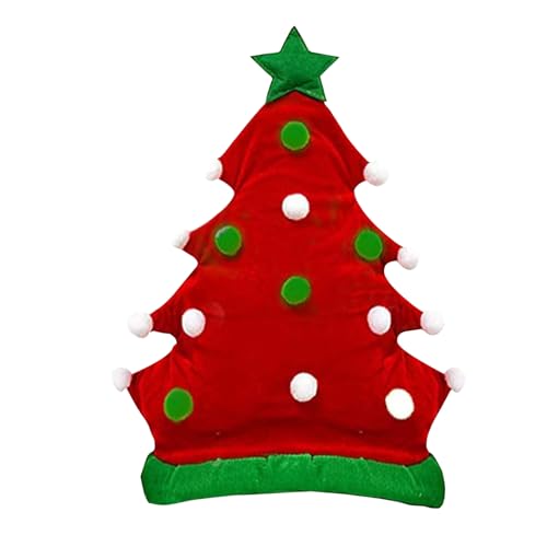Tainrunse Party Headwear Velvet Cartoon Weihnachtsbaum Stil Cosplay Kopfbedeckung Dekorative Lebendige Farbe Rot von Tainrunse