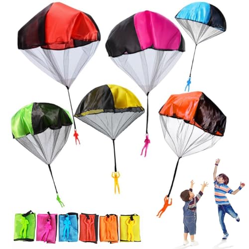Taiyyi 6 Stück Fallschirm Spielzeug,Fallschirm Spielzeug für Kinder,KinderOutdoor Flying Toys Geschenke, Outdoor Fallschirm Wurfspiel von Taiyyi