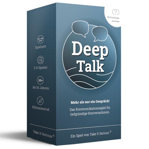Take It Serious - Deep Talk | Gesprächsspiel für tiefgründige Gespräche | Kommunikationsspiel für Freunde & Familie | Partyspiel | Gesprächskarten | Selbstreflexion | Mit Psychologen entwickelt von Take It Serious