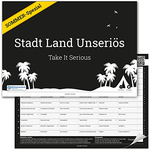 Take It Serious Stadt Land Unseriös Sommer-Spezial. Stadt Land Fluss Partyspiel für euren Urlaub! Reisespiel mit 72 lustigen Sommerkategorien. Lustiges Spiel für Jugendliche & Erwachsene. 50 Seiten von Take It Serious