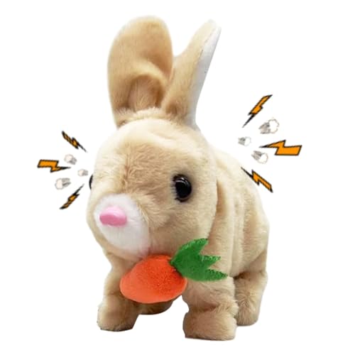 Hüpfendes Kaninchenspielzeug – 130 G Effizientes Interaktives Kaninchenspielzeug | Hüpfendes Hasenspielzeug | Kaninchen Tanzendes Spielzeug | Wackelohren Hasenpuppe | Langlebiges ustor-Stofftier Für von Takluu