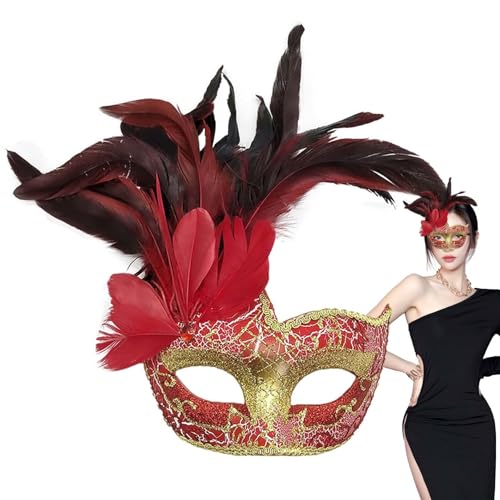 Mardi Gras Federmaske – Multifunktionale Maskerade-Gesichtsbedeckung Feder | Umfangreiche Party-Gesichtsbedeckung | Kreative Vintage-Halloween-Gesichtsbedeckung Für Maskerade-Party, Frauen Und Männer von Takluu