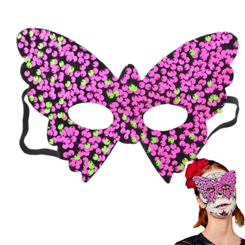 Takluu Maskerade-Party-Gesichtsbedeckung,Maskerade-Gesichtsbedeckung,Bling Pailletten Gesichtsdekor-Abdeckung für Frauen - Glitzernde Gesichtsbedeckung in Schmetterlingsform für Frauen und Mädchen von Takluu