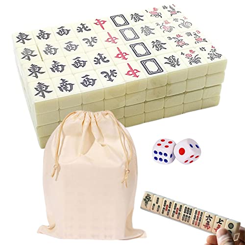 Takluu Mahjong, 1200 G Robustes Mahjong-Set In Reisegröße, Leicht Zu Tragendes Chinesisches Mahjong-Set, Langlebiges Mahjong-Reiseset Für Familie, Freizeit, Zeit von Takluu