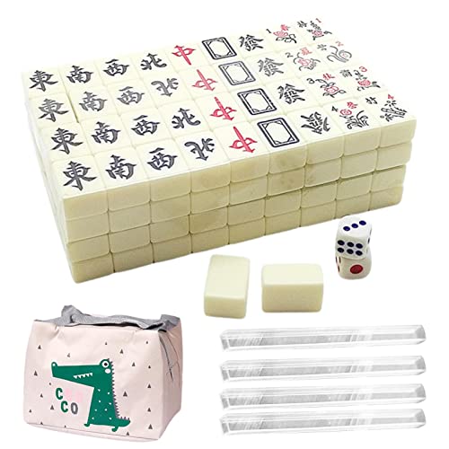 Takluu Mahjong, 1200 g Robustes Mahjong-Set in Reisegröße, leicht zu tragendes chinesisches Mahjong-Set, langlebiges Mahjong-Reiseset für Familie, Freizeit, Zeit von Takluu