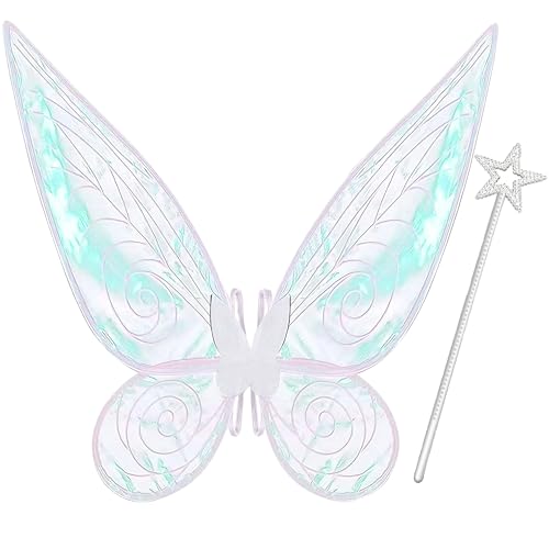 Takmor Feenflügel Erwachsene Feenflügel Kinder, Feen Flügel Damen Erwachsen Winx Club Kostüm Fairy Wings für Karneval Geburtstag Halloween Weihnachten Rollenspiele Comic Con Themed Party(Weiß) von Takmor