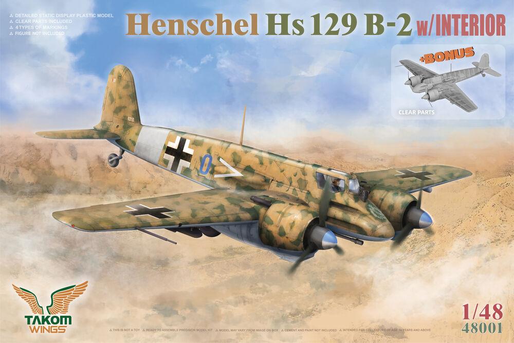 Henschel Hs 129 B-2 w/Interior + Bonus Clear Parts von Takom