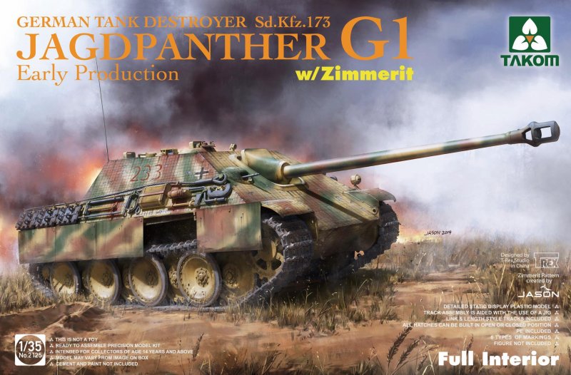 Sd.Kfz.173 Jagdpanther G1 early production w/Zimmerit & full interior Sd.Kfz.173 Jagdpanther G1 early production w/Zimmerit & full interior von Takom