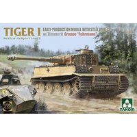 TAKOM TAK2202 1:35 TIGER I Sd.Kfz.181 Pz.Kpfw.VI Ausf.E EARLY-PRODUCTION MODEL WITH STEEL WHEELS w/Zimmerit Groppe Fehrmann von Takom