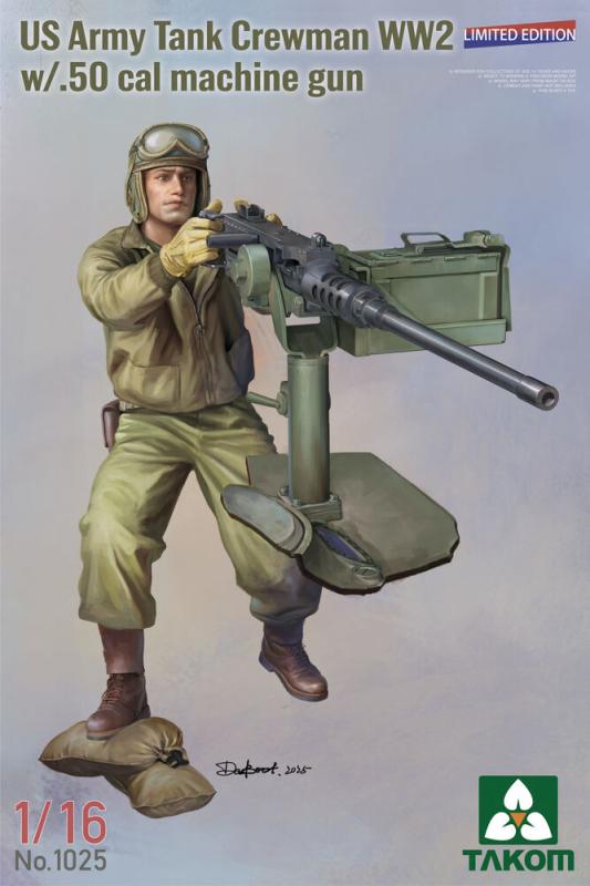 US Army Tank Crewman WW2 w/ .50 cal Machine Gun von Takom