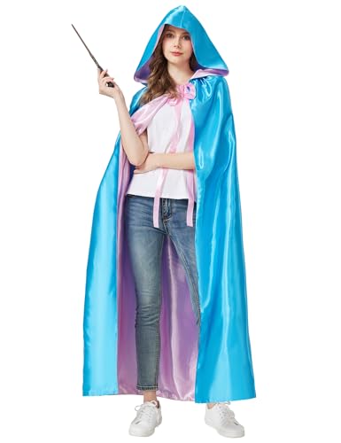 Takuvan Blaue Fee Kapuzenumhang Kostüm Umhang Cosplay Prinzessin Kostüm für Frauen Erwachsene Halloween Outfit Mädchen, Blau, 4.5FT Takuvan Blaue Fee Kapuzenumhang Kostüm Umhang Cosplay Prinzessin Kostüm für Frauen Erwachsene Halloween Outfit Mädchen, Blau, 4.5FT von Takuvan