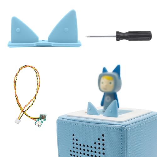 Ersatz Ohren and Ersatzkabel mit Schraubendreher, Kabelersatz für Toniebox,Ersatzteile für Tonies Lautstärketaste, nur äußere Ohren (Blau) von Taladad